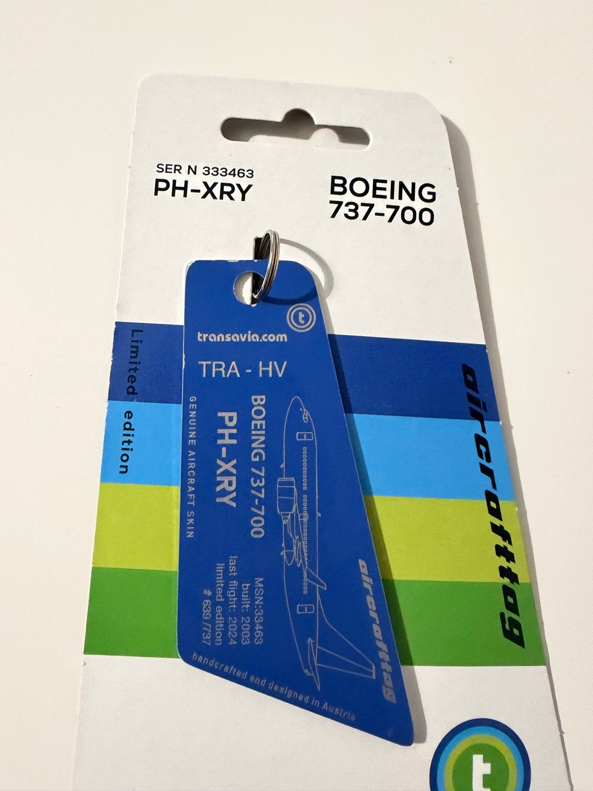 Aircraft Tag Transavia Boeing 737-700, Ophalen, Zo goed als nieuw, Vliegtuig, Overige merken