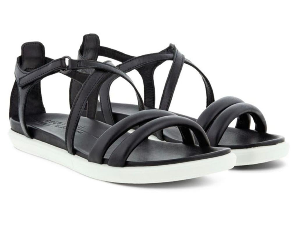 Ecco simpil 41 zwart leer sandalen soft met klittenband, Ecco, Zwart, Zo goed als nieuw, Sandalen of Muiltjes