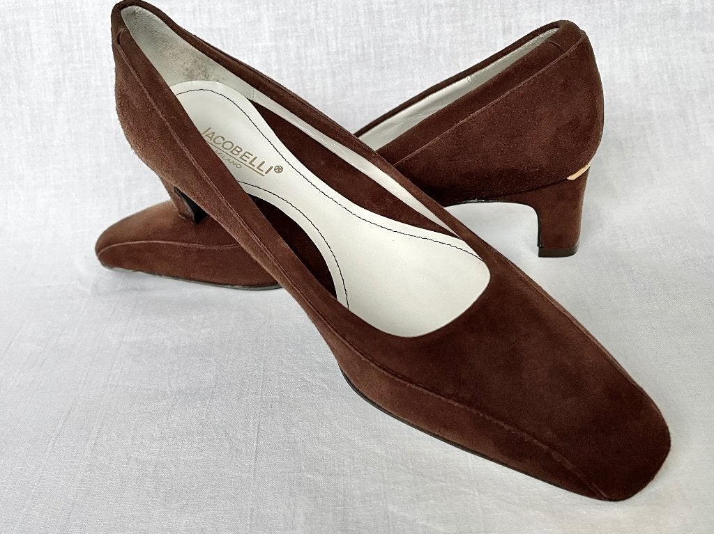 bruine pumps van suède van Jacobelli Milano, Pumps, Bruin, Nieuw, Jacobelli Milano