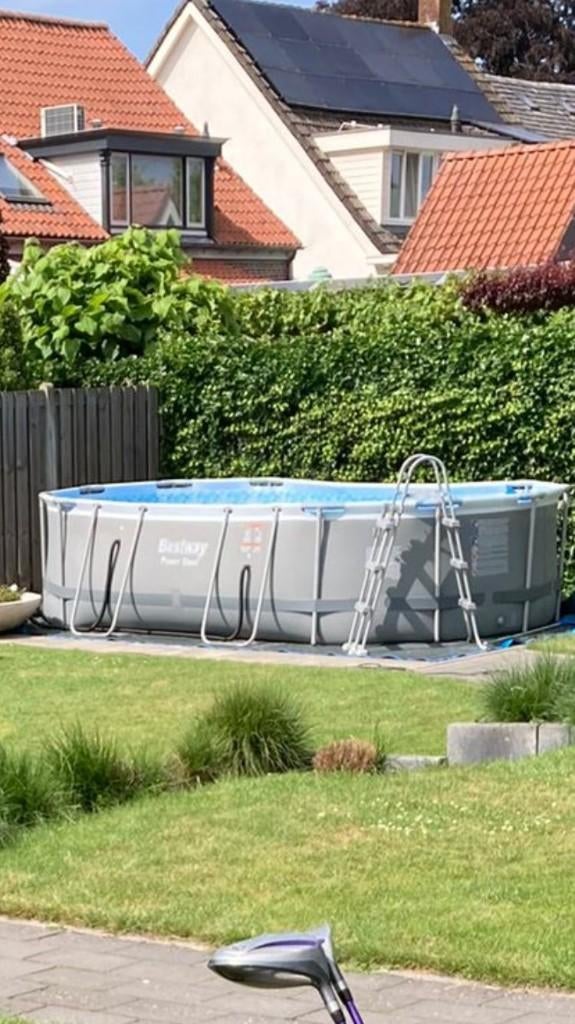Zwembad Powersteel 488x305x107 complete set en toebehoren, Ophalen, Gebruikt, 80 tot 120 cm, 300 cm of meer