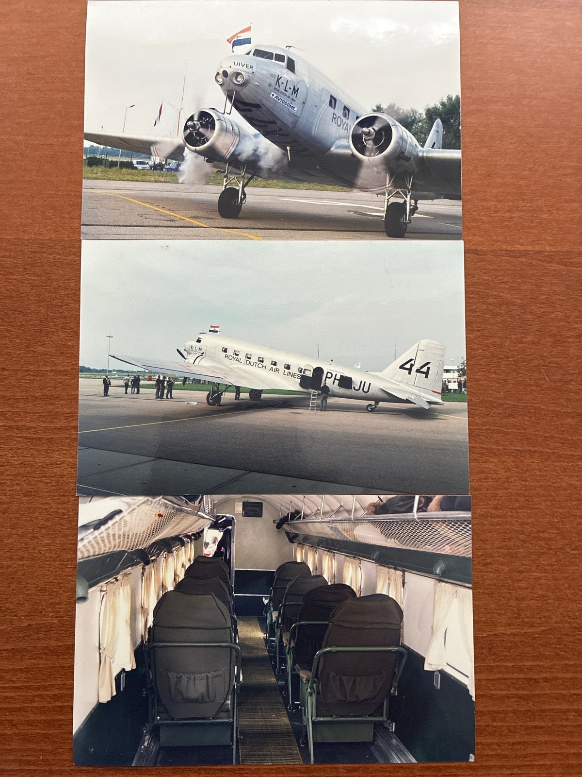 KLM DC-2 Dakota Vliegtuig Foto's - Set van 3, Verzamelen, Ophalen of Verzenden, Nieuw, Kaart, Foto of Prent