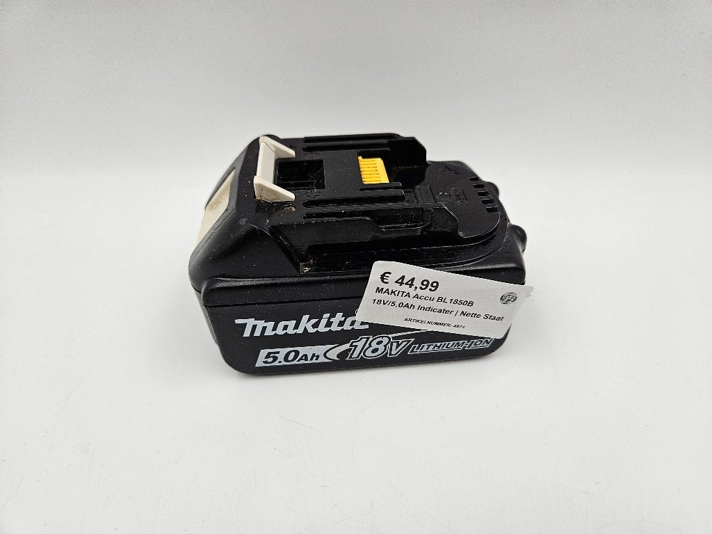 MAKITA Accu BL1850B 18V/5,0Ah Indicater | Nette Staat, Ophalen of Verzenden, Gebruikt