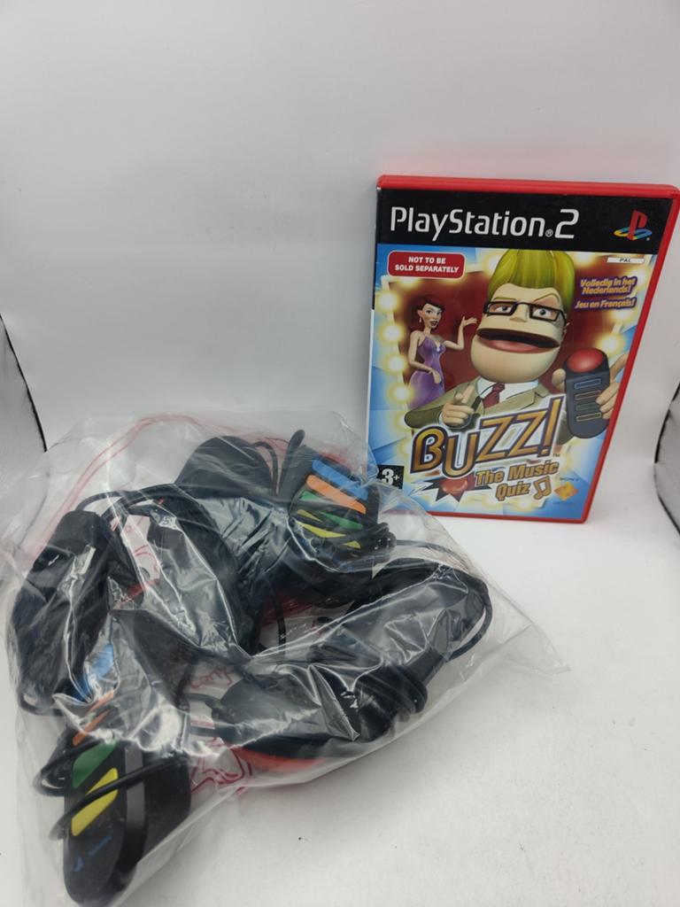Buzz! The Music Quiz PS2 met Buzzers, Muziek, Gebruikt, 10 Great Marlborough Street, London, W1F 7LP, UK, Eén computer