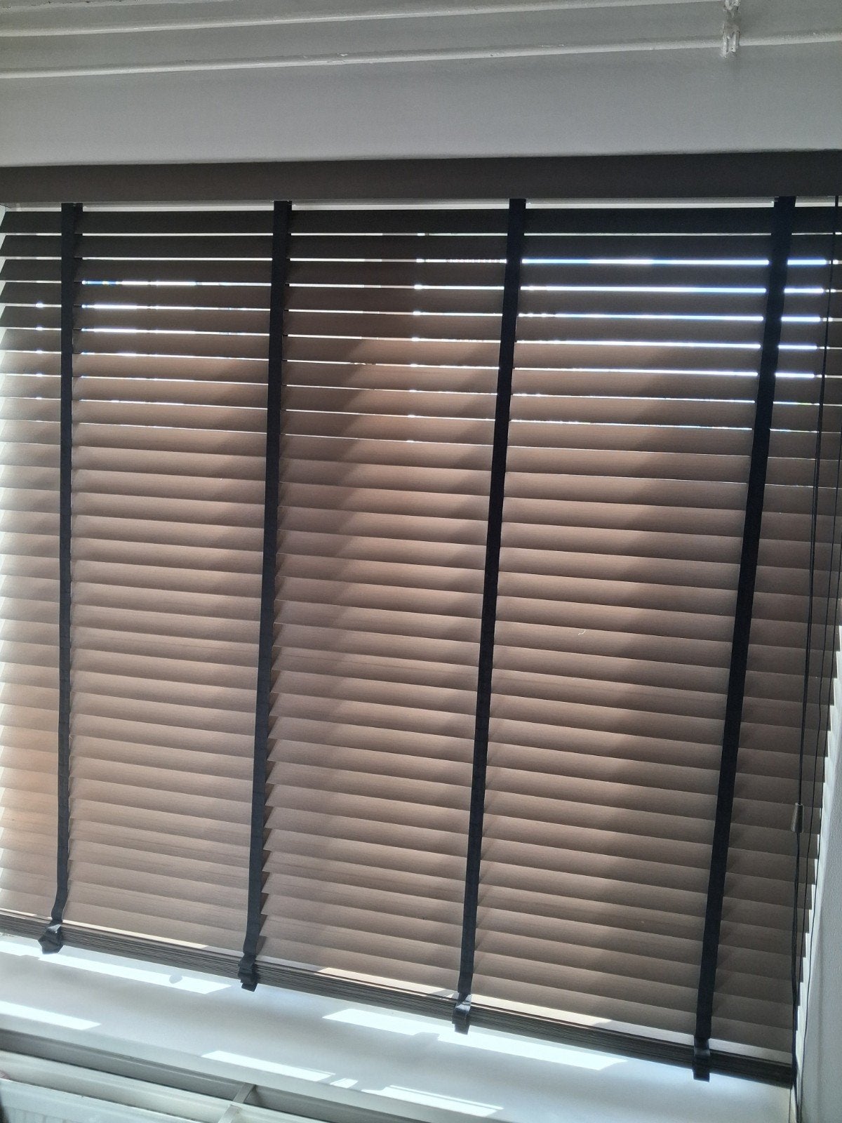 Bamboe jaloezieën 178,6x158cm wenge met zwarte band, Huis en Inrichting, Stoffering | Gordijnen en Lamellen, Ophalen, Jaloezie