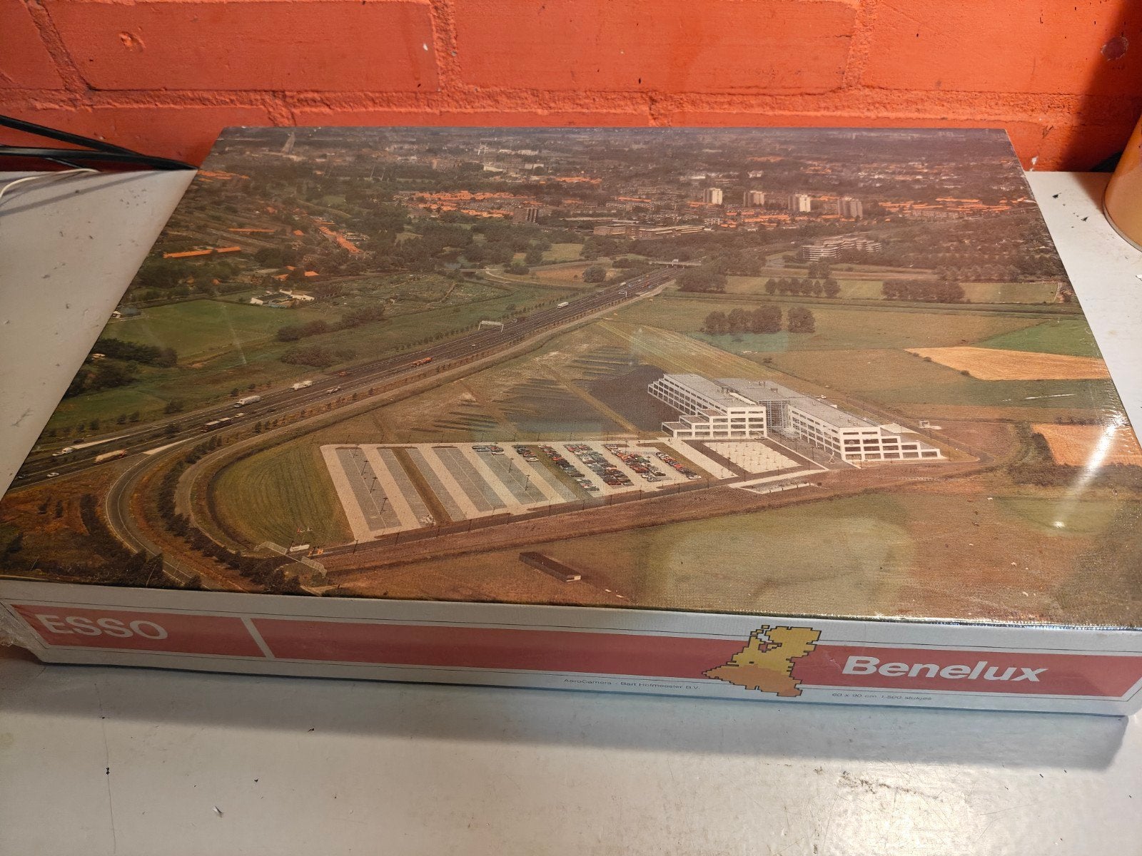 Vintage Esso Benelux Breda legpuzzel 1500 stukjes, Ophalen of Verzenden, 500 t/m 1500 stukjes, Gebruikt, Legpuzzel