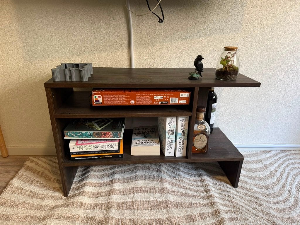 IKEA HOLMERUD tafeltje donkerbruin, trapvorm met schappen, Minder dan 55 cm, Gebruikt, Rechthoekig, Hout