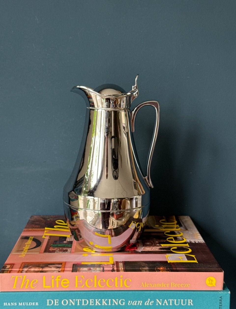 Alfi Saphir vintage verchroomde thermoskan 1 liter, Ophalen of Verzenden, Overige stijlen, Glas, Schaal of Schalen