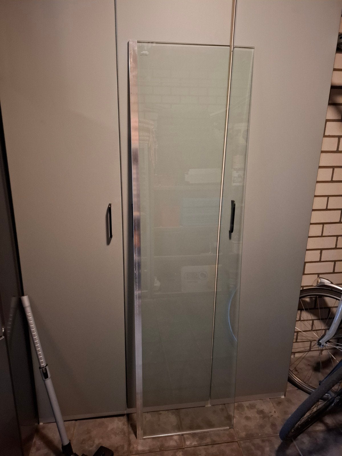 Glazen Douchewand 55-60x200cm 8mm Dik, Ophalen, Gebruikt, Met douche