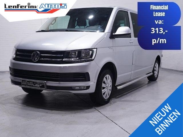 Volkswagen Transporter 2.0 TDI 150 pk L2 Dubbel Cabine Airco, Auto's, Bestelauto's, Stof, Gebruikt, 4 cilinders, 150 pk