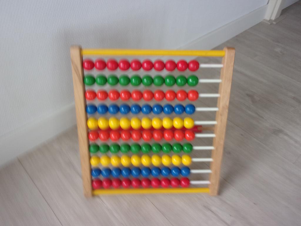 Oud Houten TELRAAM met Grote Kralen, Ophalen of Verzenden, Gebruikt, Rekenen