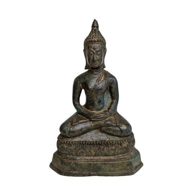 Thais bronzen Boeddhabeeld in meditatiehouding – 059