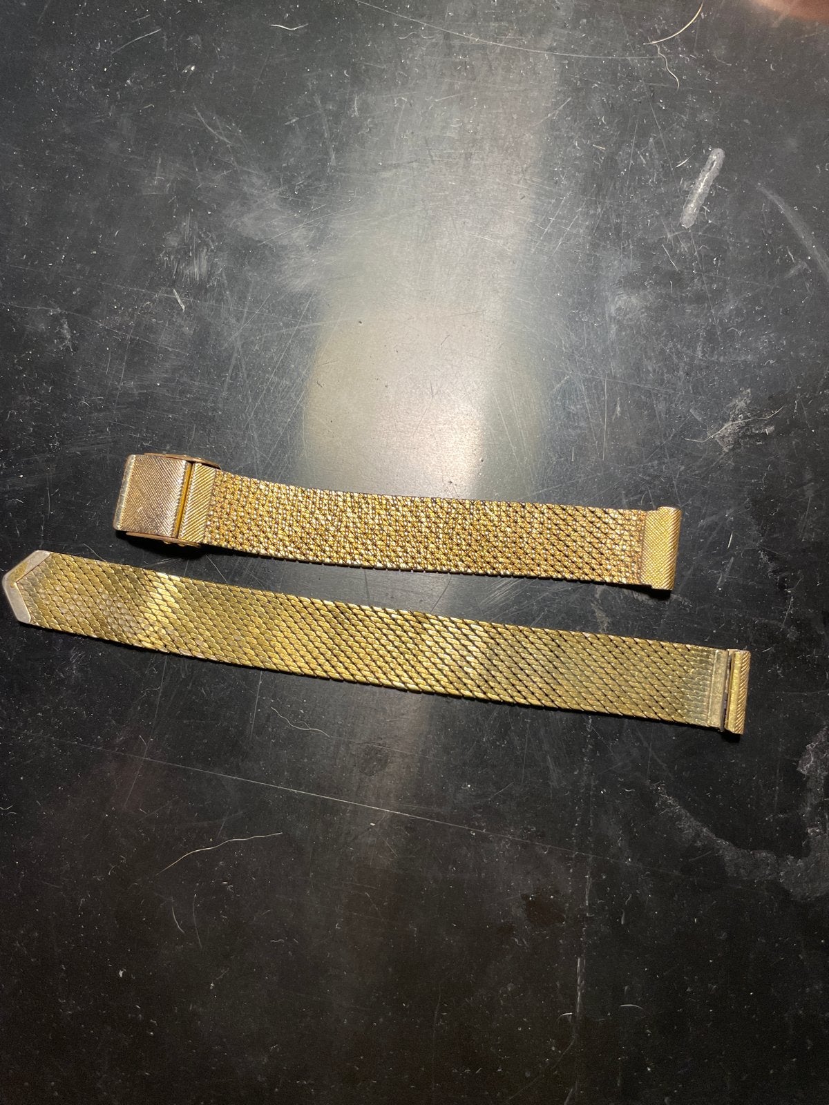 Vintage Fischer Rolled Gold Horlogebandje, Overige merken, Ophalen of Verzenden, Goud, Leer