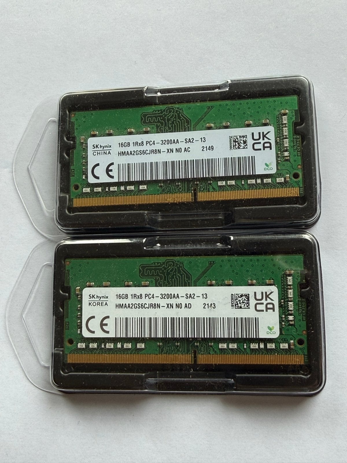 32GB SK Hynix 2x 16GB DDR4 RAM PC4-3200AA Laptop Geheugen, Ophalen, 32 GB, DDR4, Zo goed als nieuw