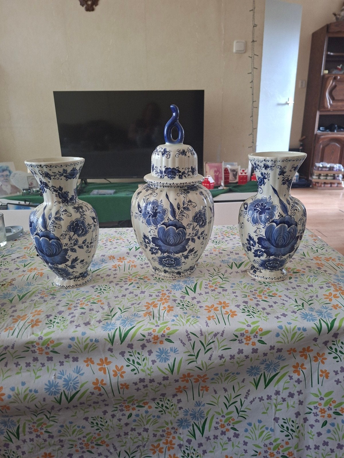 Prachtig Delfts Blauw vazen en pot set, Antiek en Kunst, Ophalen