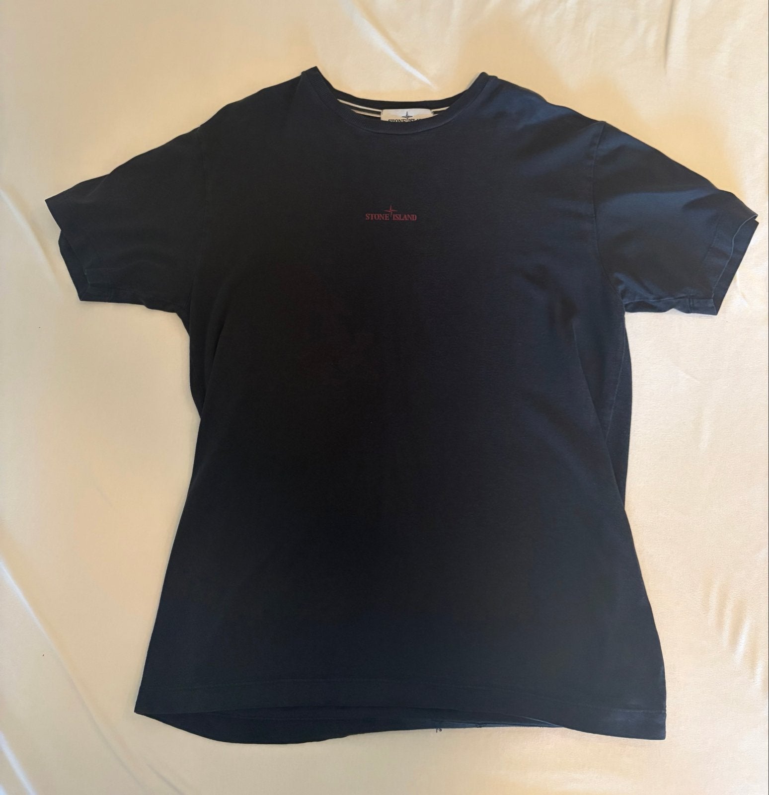 Stone Island T-shirt Maat L Zwart met print, Ophalen of Verzenden, Gedragen, Maat 52/54 (L), Zwart