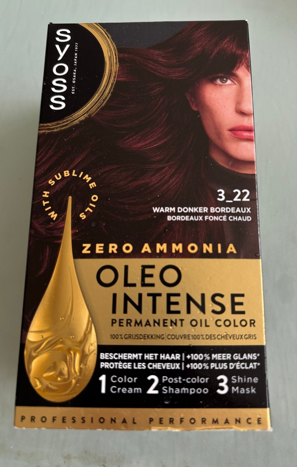 Syoss Oleo Intense Haarverf 3-22 Warm Donker Bordeaux, Ophalen of Verzenden, Nieuw, Overige typen