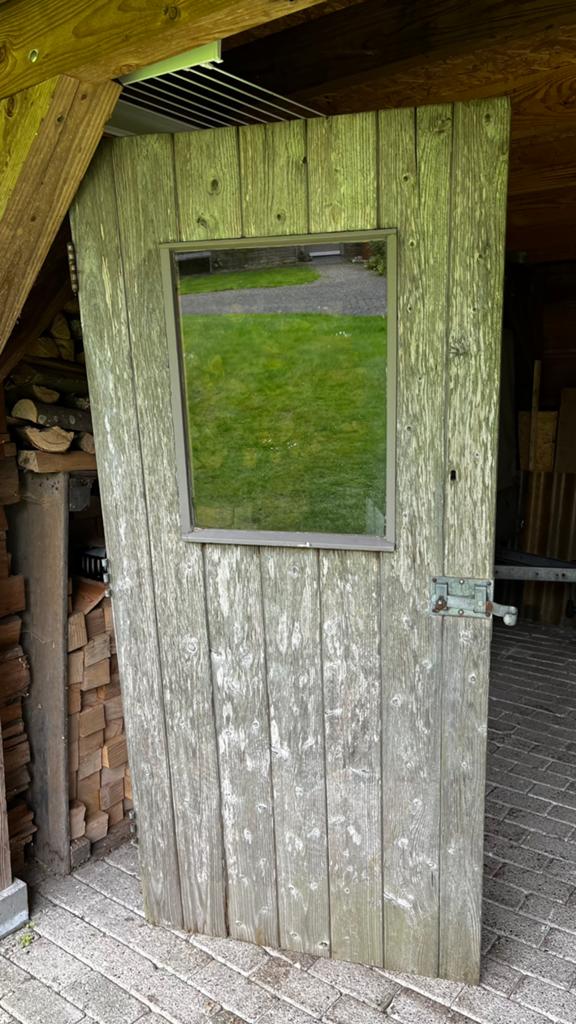 Schuurdeur/ schuttingdeur, Doe-het-zelf en Verbouw, Deuren en Horren, Ophalen, 200 tot 215 cm, Hout, Buitendeur