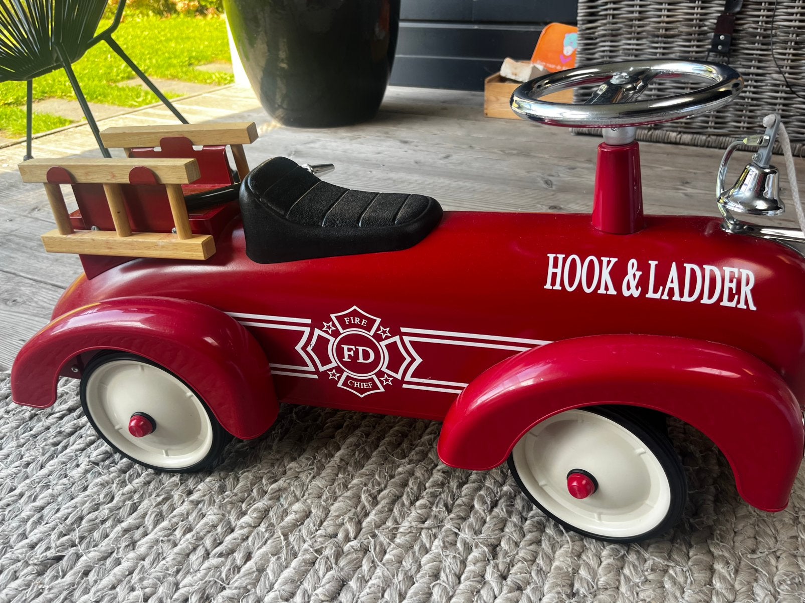 Rode brandweer loopauto Hook & Ladder, Kinderen en Baby's, Ophalen, Zo goed als nieuw