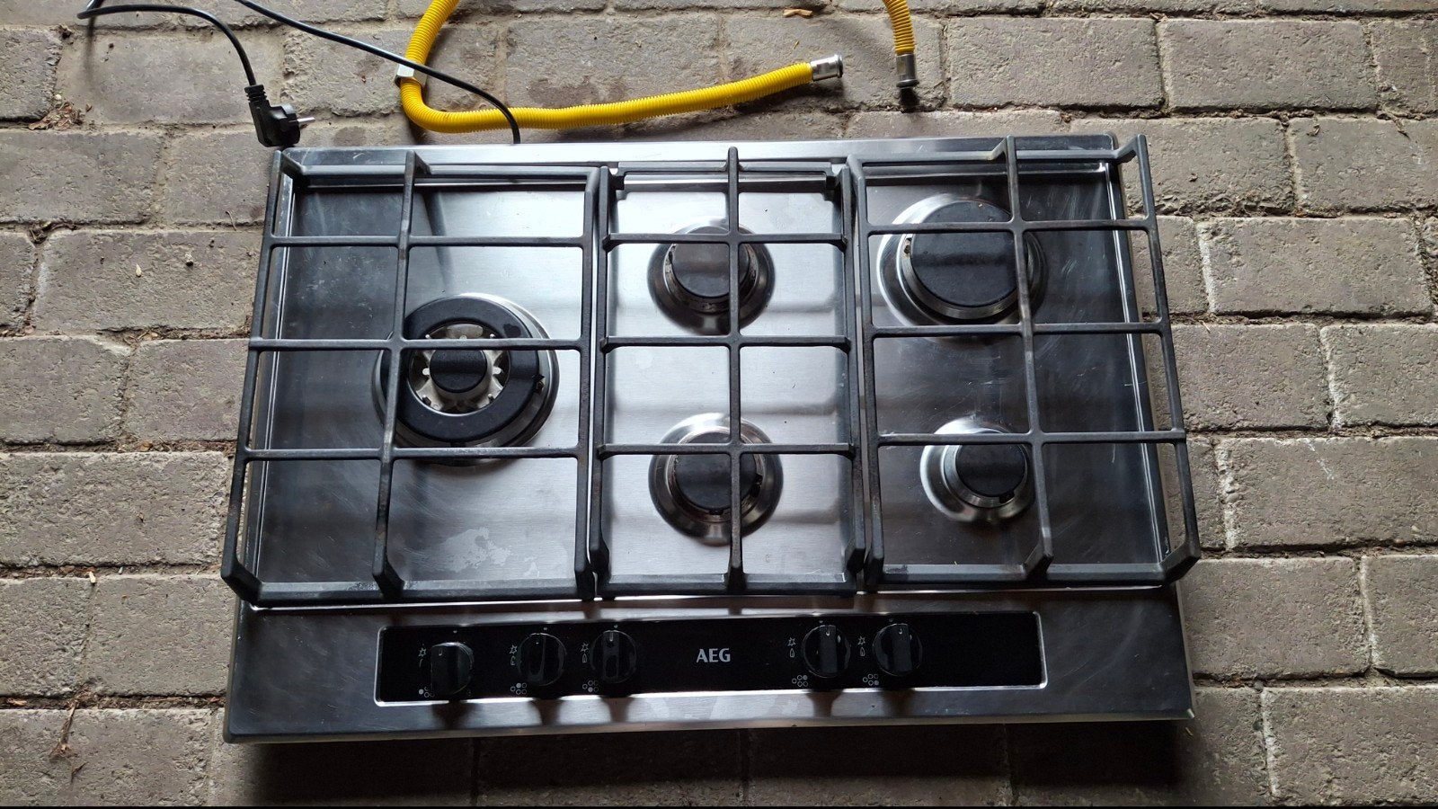 AEG Inbouw Gas  Kookplaat 5 pits, Gebruikt, Minder dan 85 cm, 60 cm of meer, Ophalen of Verzenden