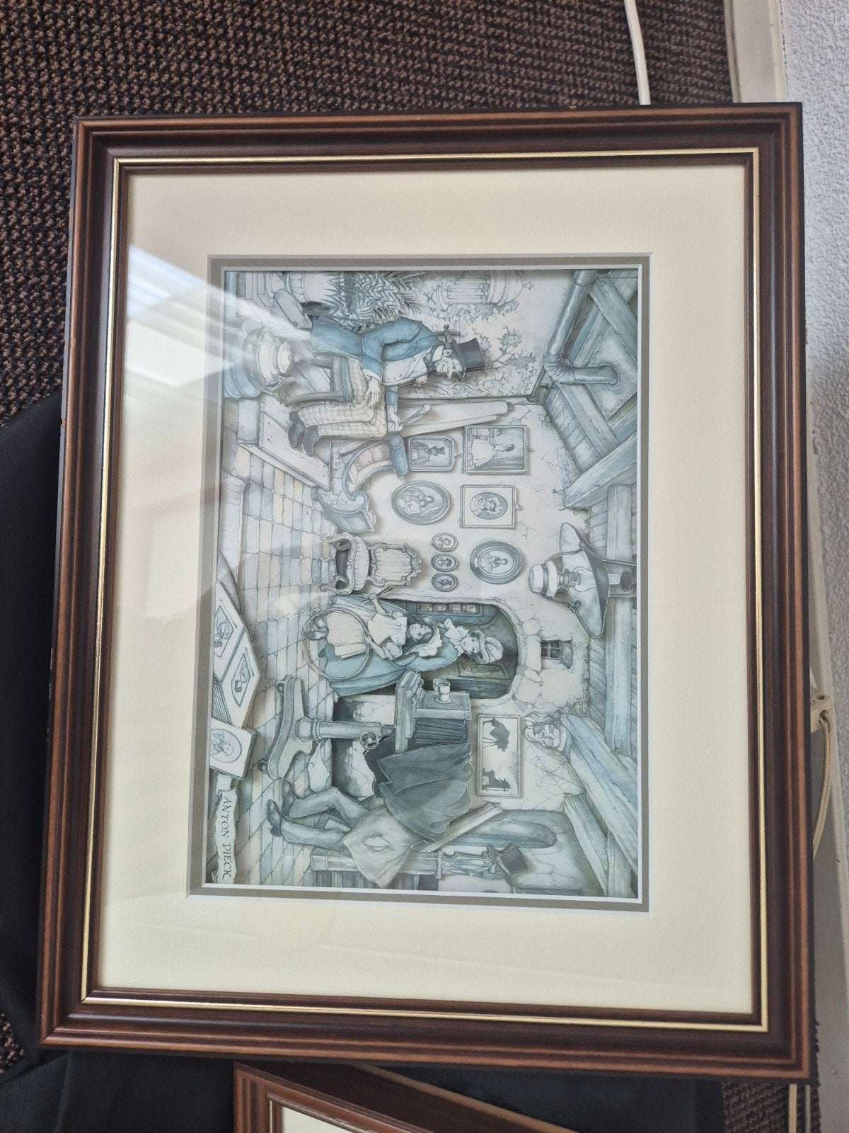 Anton Pieck 3D ingelijste prent - Origineel, Ophalen of Verzenden, Print, Prent, Ingelijst