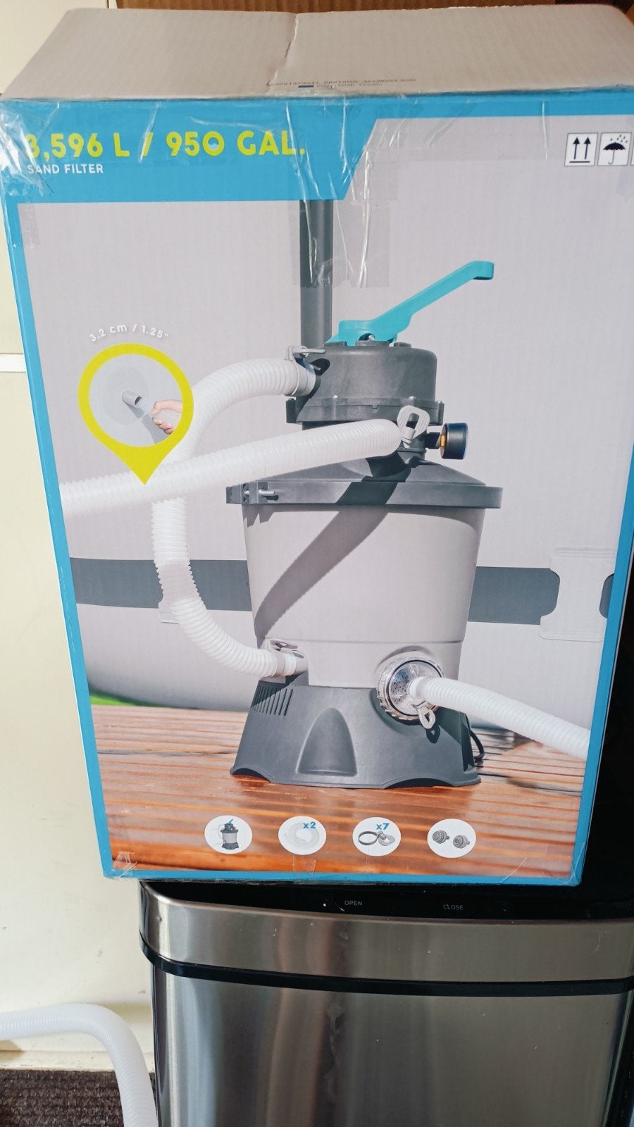 Bestway zandfilterpomp met Aqualoon filtermedia, Tuin en Terras, Ophalen, Gebruikt, Zwembadpomp