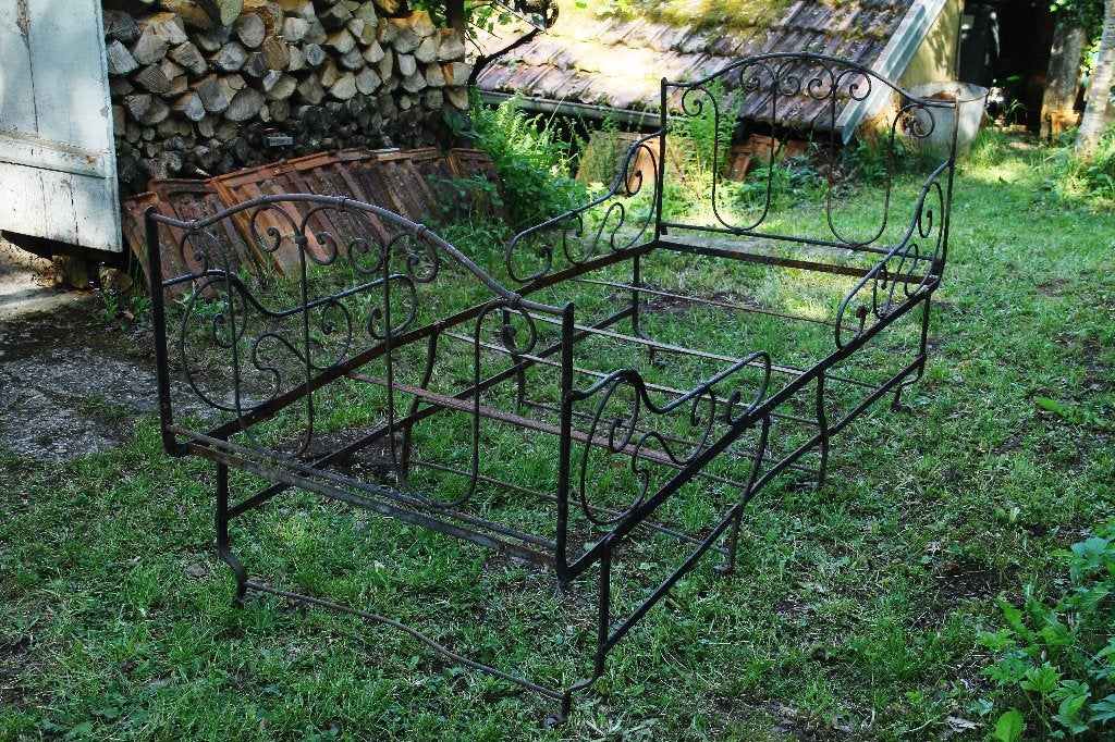 Bed Antiek Brocante Smeedijzer Vintage Frankrijk, Ophalen