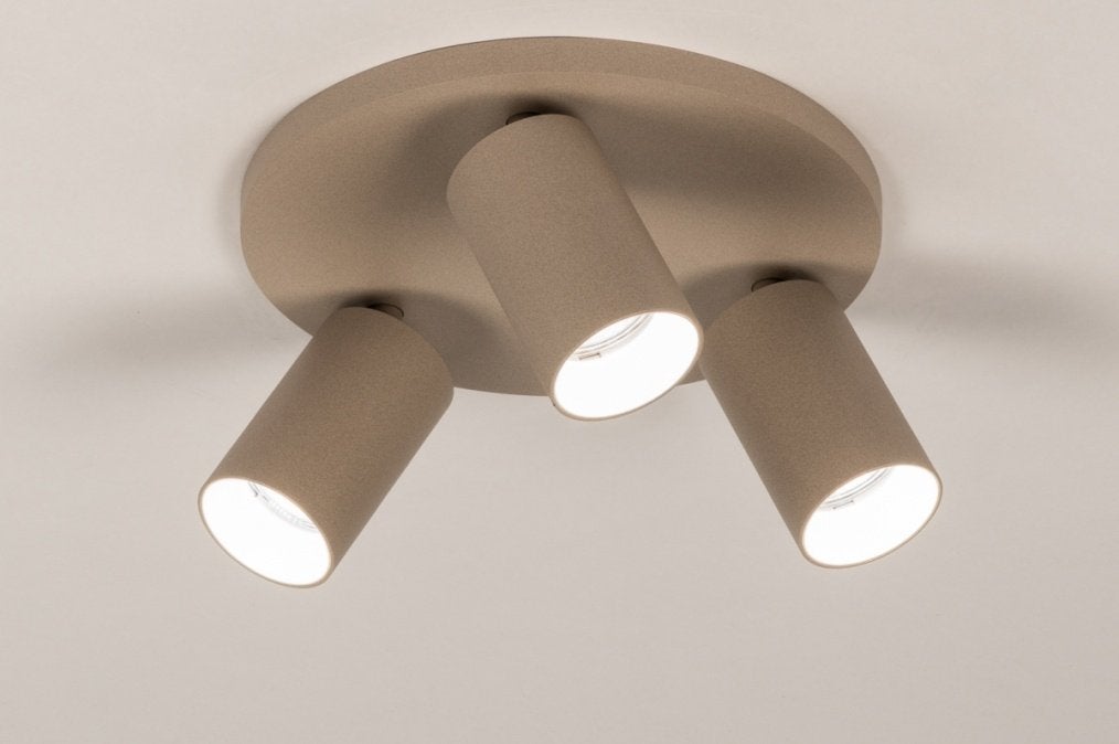 plafondlamp taupe spots rond badkamer tafel bed keuken lamp, Ophalen of Verzenden, Nieuw