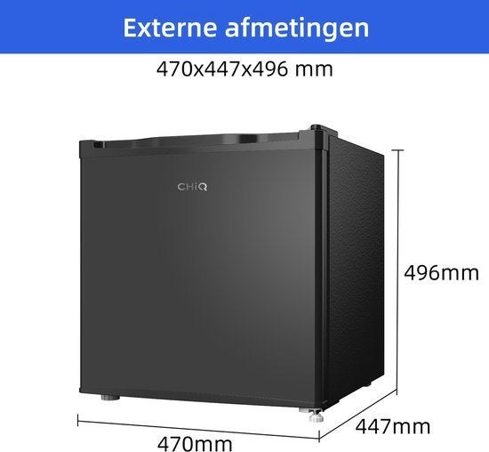 Nieuwe werkende mini koelkast Chiq met een storing., Ophalen, Minder dan 85 cm, Nieuw, Minder dan 75 liter