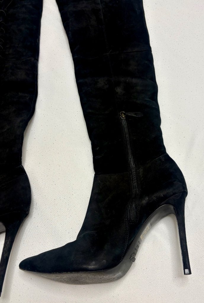 Schutz Hoge Suede Laarzen Zwart Maat 41, Hoge laarzen, Verzenden, Zwart, Schutz