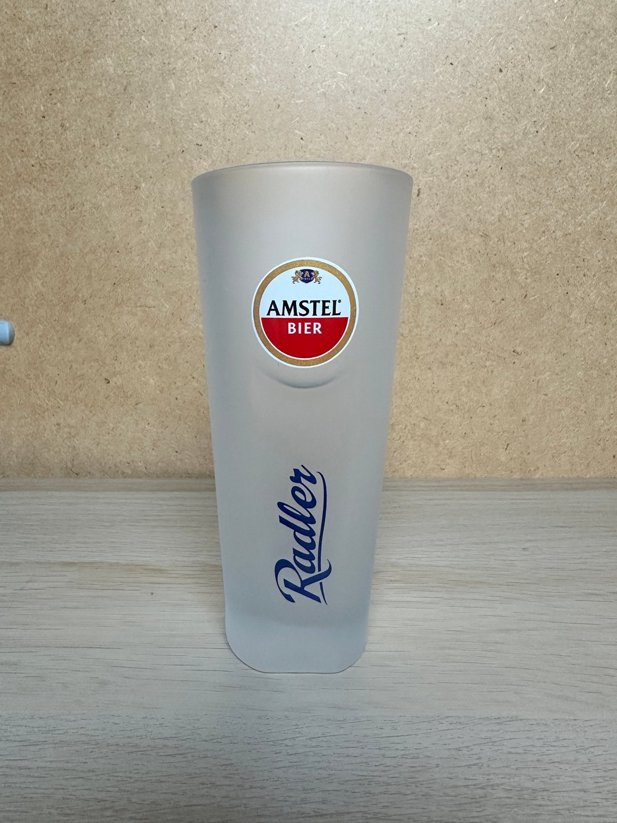 Amstel Radler Bierglas - Matglas, Ophalen of Verzenden, Zo goed als nieuw, Wit, Glas