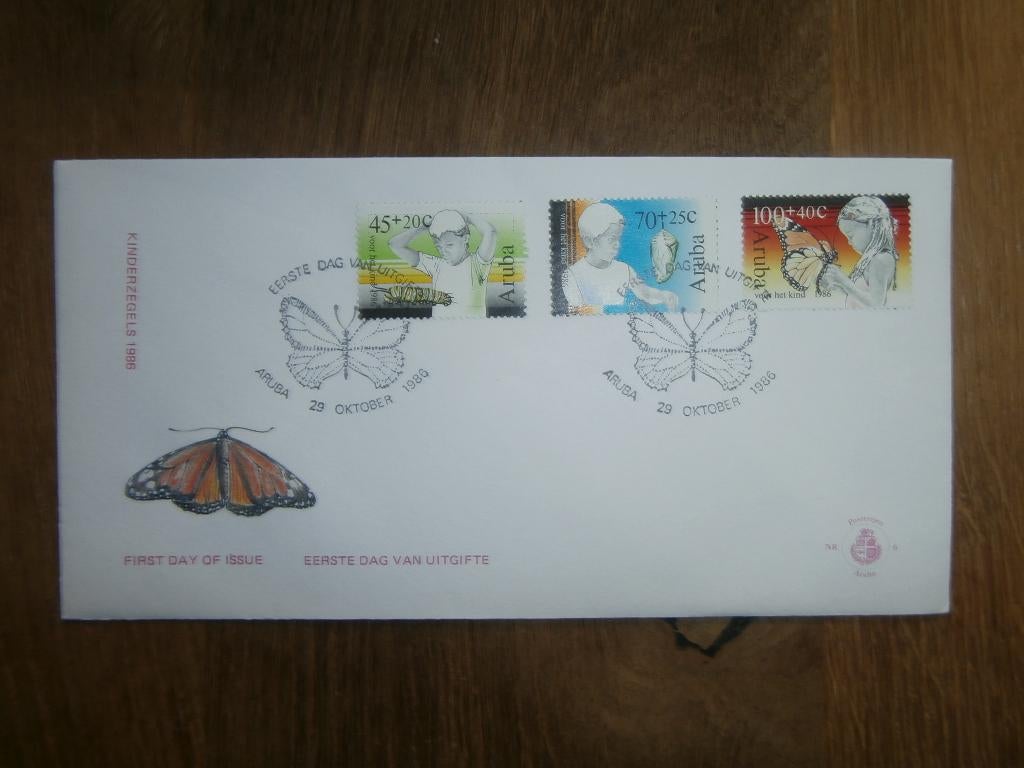 fdc Aruba onbeschreven  E 6, Verzenden, Gestempeld