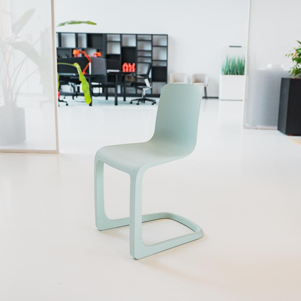 Vitra Evo C Stoel, Huis en Inrichting, Stoelen, Zo goed als nieuw, Eén, Kunststof, Blauw, Ophalen