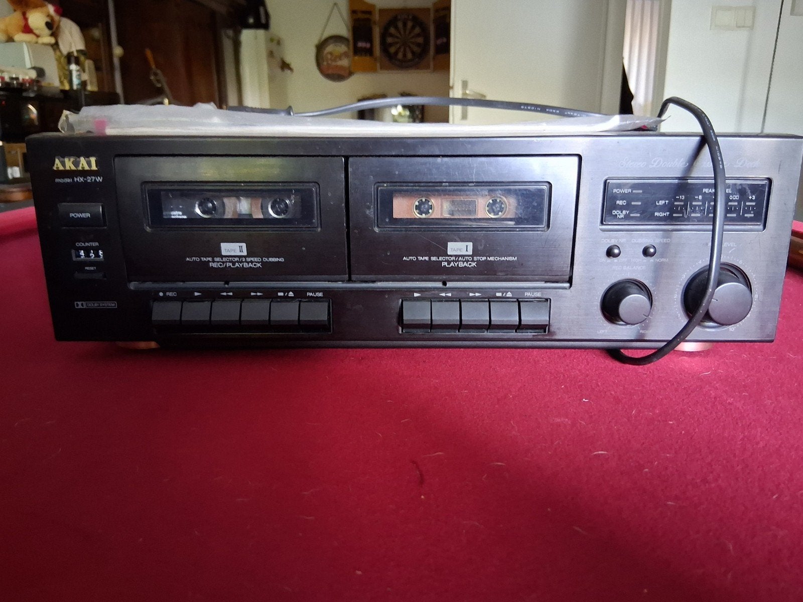 Akai HX-27W Dubbel Cassettedeck - Goed Werkend, Cd's en Dvd's, Ophalen of Verzenden, Gebruikt