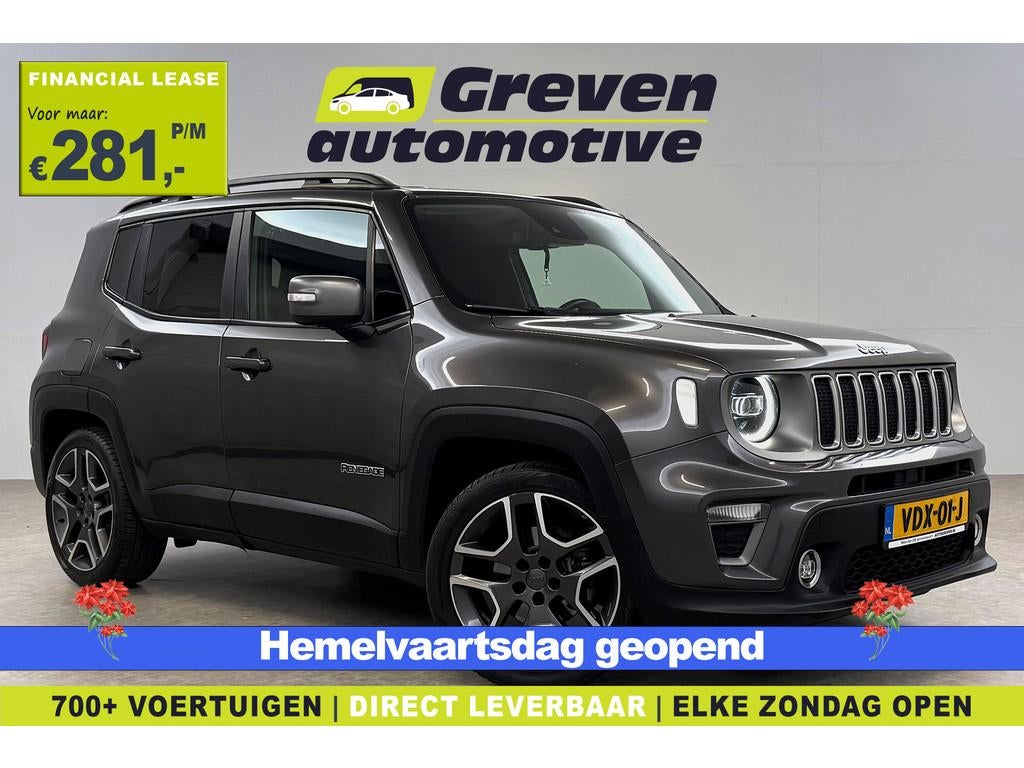 Jeep Renegade 1.3T Limited 151PK | Grijs Kenteken | VAN | Ca, Auto's, Bestelauto's, Stof, Gebruikt, 4 cilinders, Parkeersensor
