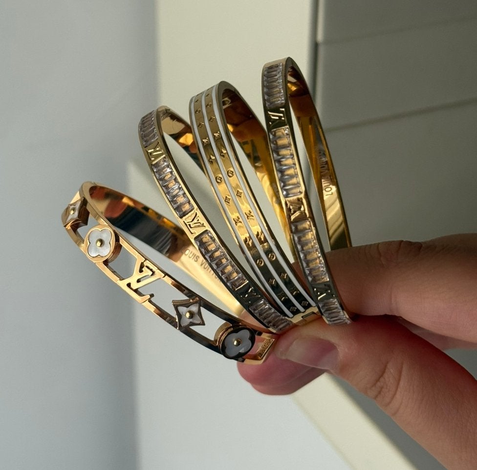 Stainless Steel Bangle Armband Goud, Ophalen of Verzenden, Zo goed als nieuw