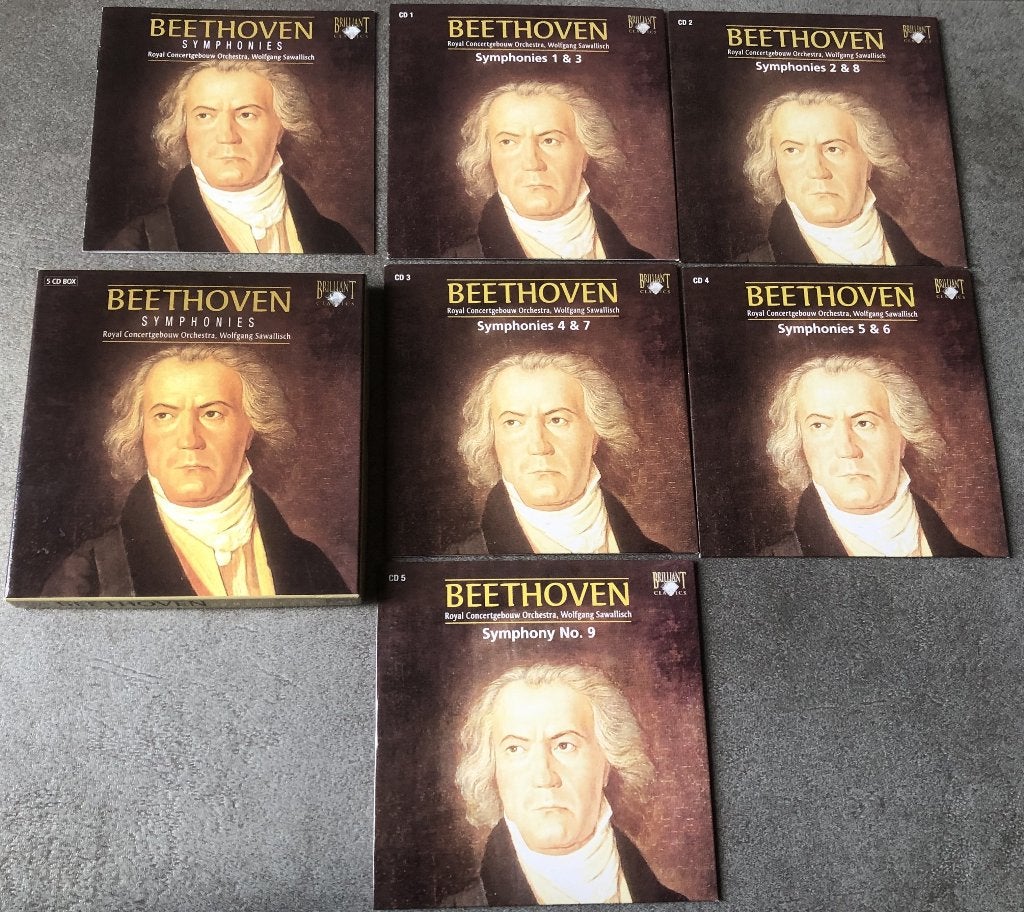 BEETHOVEN - 9 SYMPHONIES - RCO - SAWALLISCH - 5 CD'S, Ophalen of Verzenden, Zo goed als nieuw, Classicisme, Orkest of Ballet