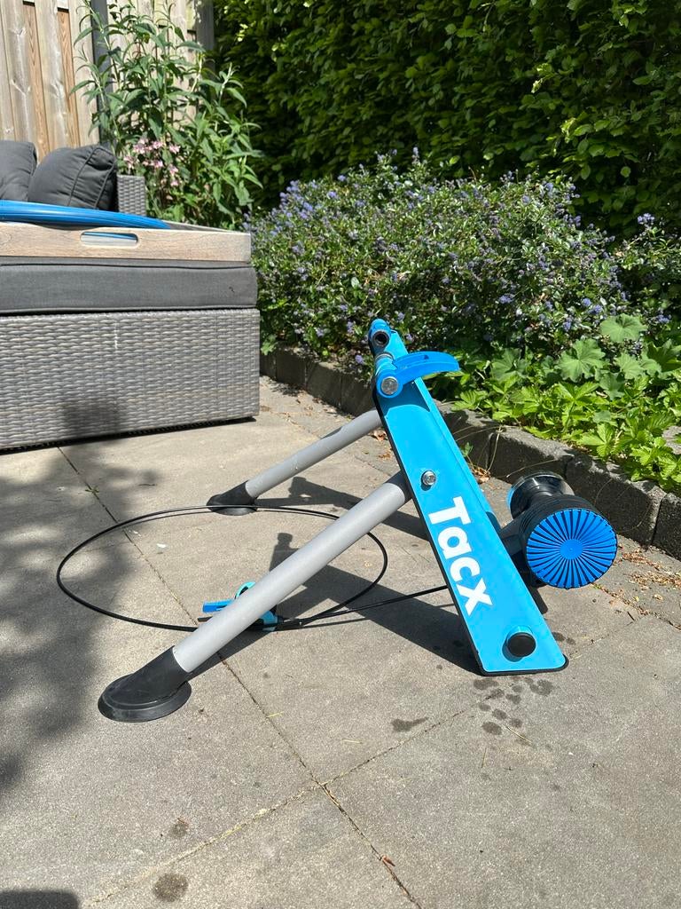 Complete Tacx Blue Matic fietstrainer + trainerband, Ophalen, Gebruikt, Overige typen