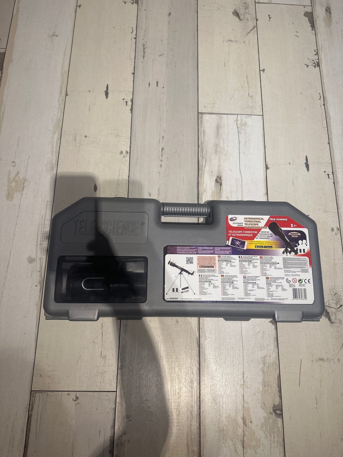 Telescoop Tele-Science met statief en koffer, Lenzentelescoop (refractor), Met statief, Ophalen of Verzenden, Zo goed als nieuw