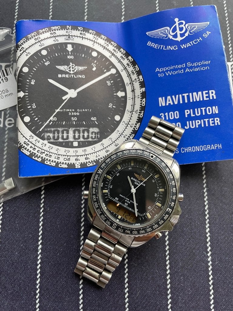 Breitling Navitimer 3100 met digitaal display functioneel, Sieraden, Tassen en Uiterlijk, Smartwatches, Gebruikt, Android, Zilver