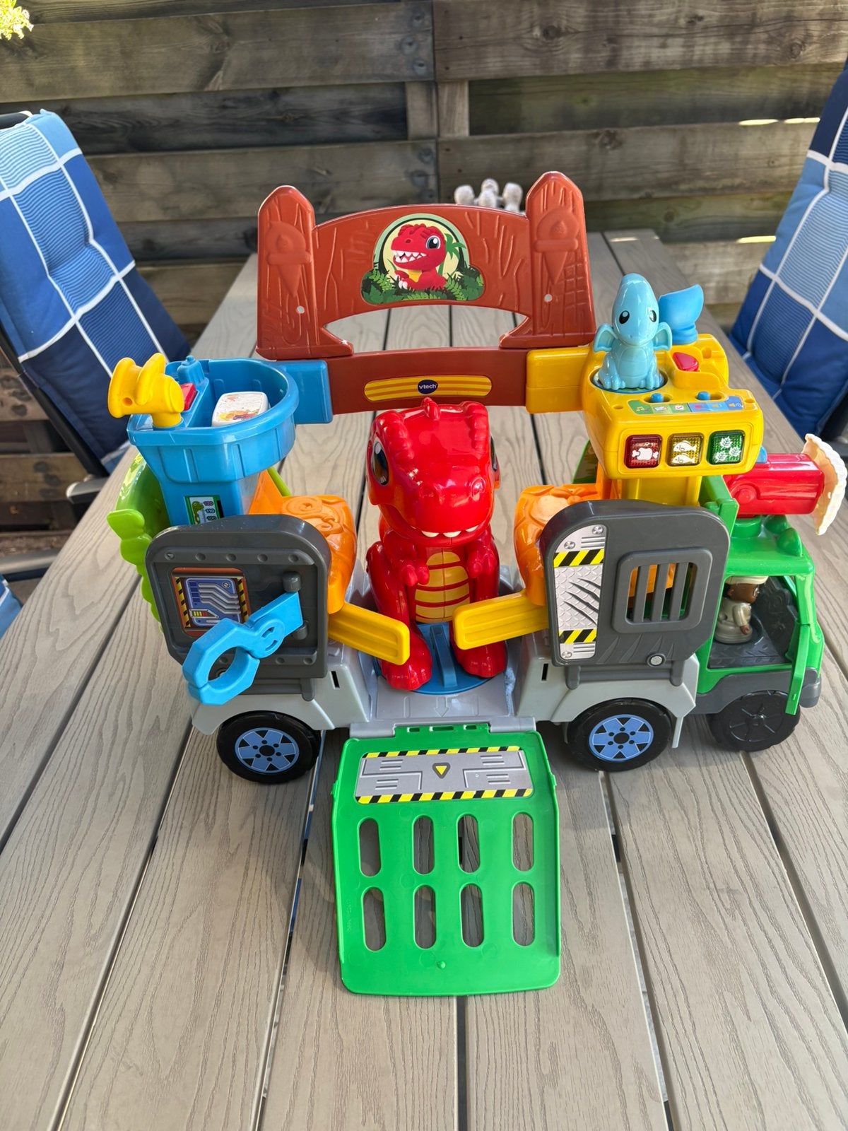 Vtech dino vrachtwagen, Ophalen, Zo goed als nieuw, 6 maanden tot 2 jaar