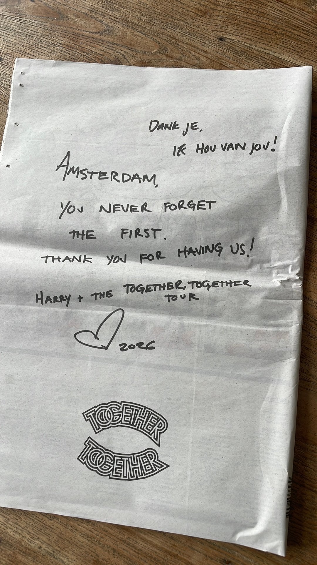 Harry Styles Het Parool, Verzenden