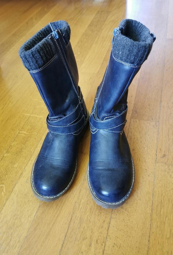 Blauwe enkellaarsjes. Maat: 39., Blauw, Lage of Enkellaarzen, Ophalen of Verzenden, Zo goed als nieuw