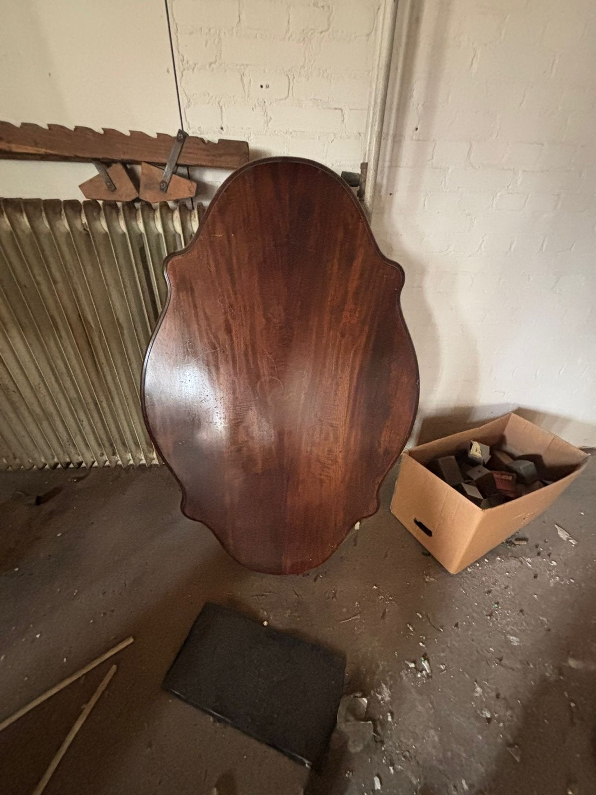 Antieke mahoniehouten tafelblad/wanddecoratie, Antiek en Kunst, Ophalen