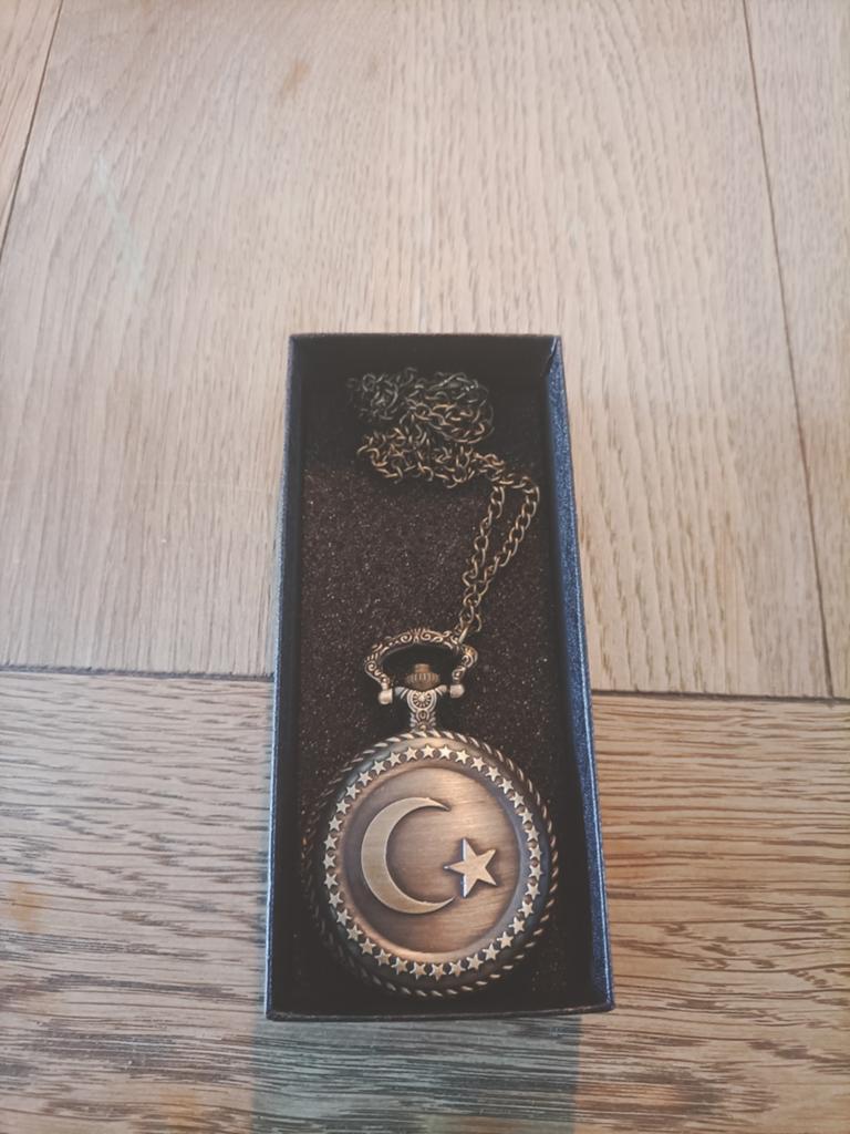 Antiek zakhorloge met ketting - Uniek design, Sieraden, Tassen en Uiterlijk, Overige merken, Overige materialen, Zakhorloge, Ophalen of Verzenden