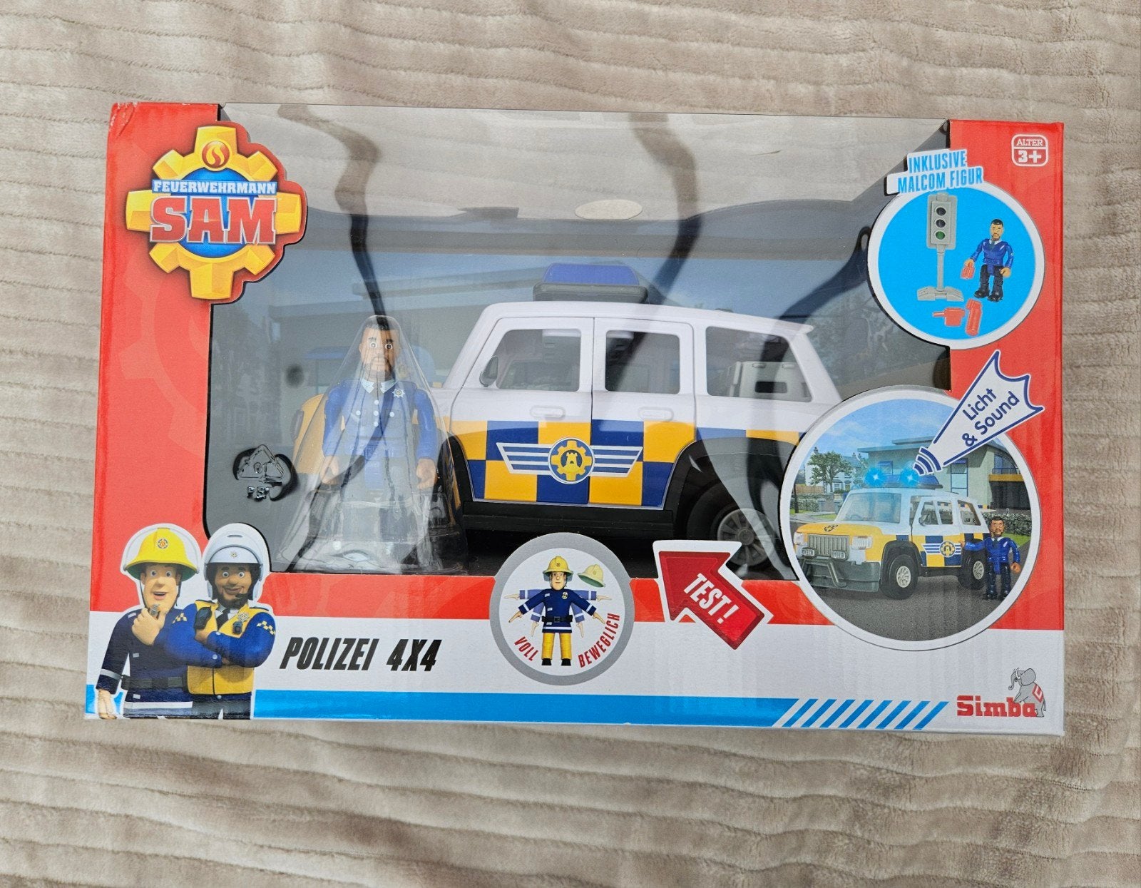 Brandweerman Sam Politie 4x4 met Licht & Geluid, Kinderen en Baby's, Ophalen of Verzenden, Nieuw, Afstandsbediening
