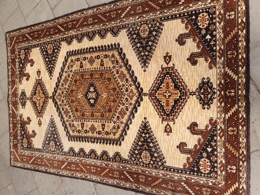 Vintage perzisch tapijt.196x126 cm., Gebruikt, 150 tot 200 cm, Vintage, Bruin