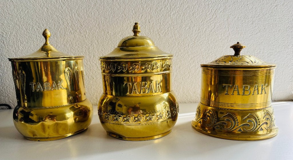3 antieke tabakspot, koper, Ophalen of Verzenden, Koper