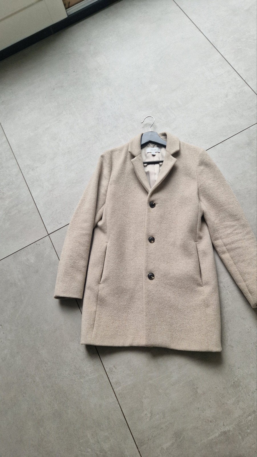 Reiss wollen beige/camel jas, maat 13-14Y (164 cm), Ophalen of Verzenden, Zo goed als nieuw, Jas