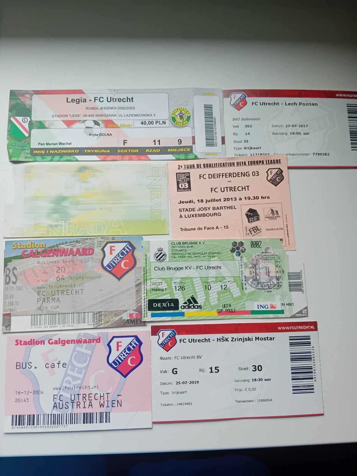oude voetbal tickets fc Utrecht, Ophalen of Verzenden, Zo goed als nieuw, F.C. Utrecht