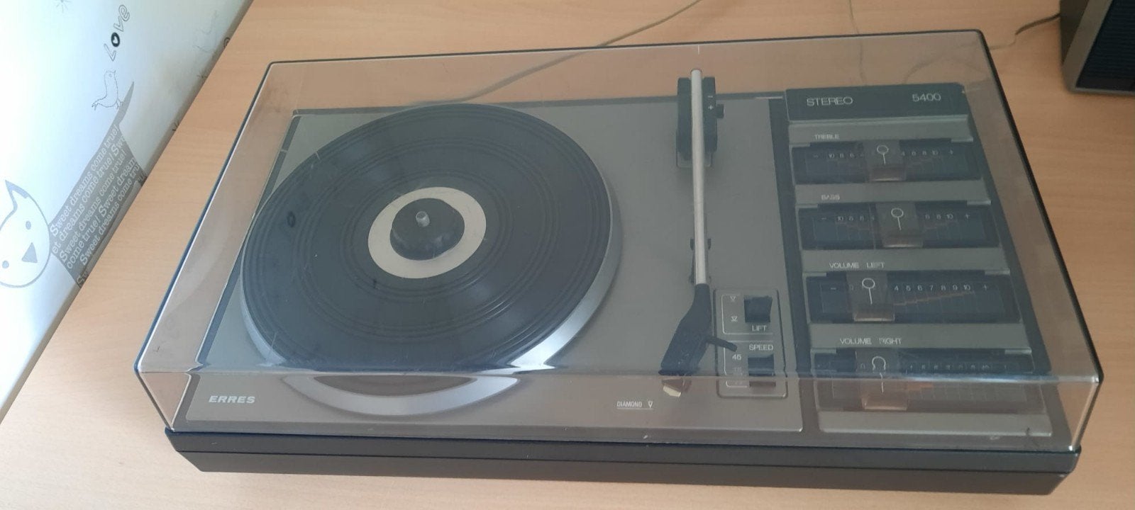 Mooie Erres 5400 Stereo Platenspeler met speakers, Ophalen of Verzenden, Zo goed als nieuw, Platenspeler, Overige merken